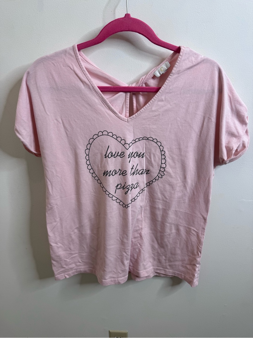 Charming Charlie Pink V-Neck Graphic Tee